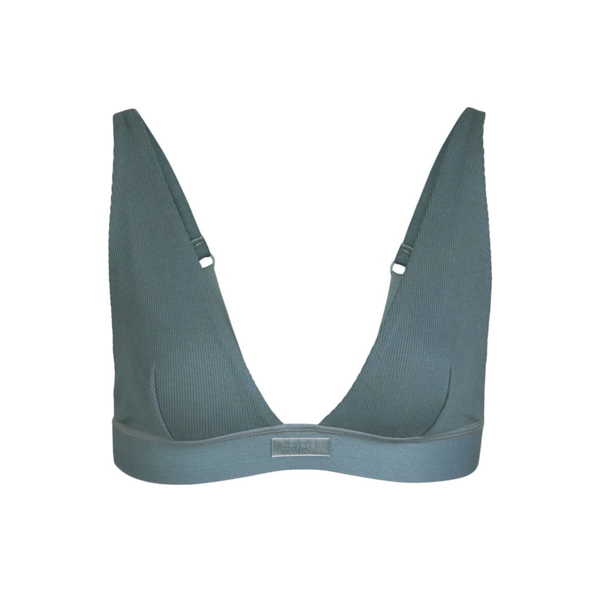 COTTON RIB PLUNGE BRALETTE | KYANITE (PLUNGE BRALETTES) LAYS FLAT ON A WHITE BACKGROUND | FLT
