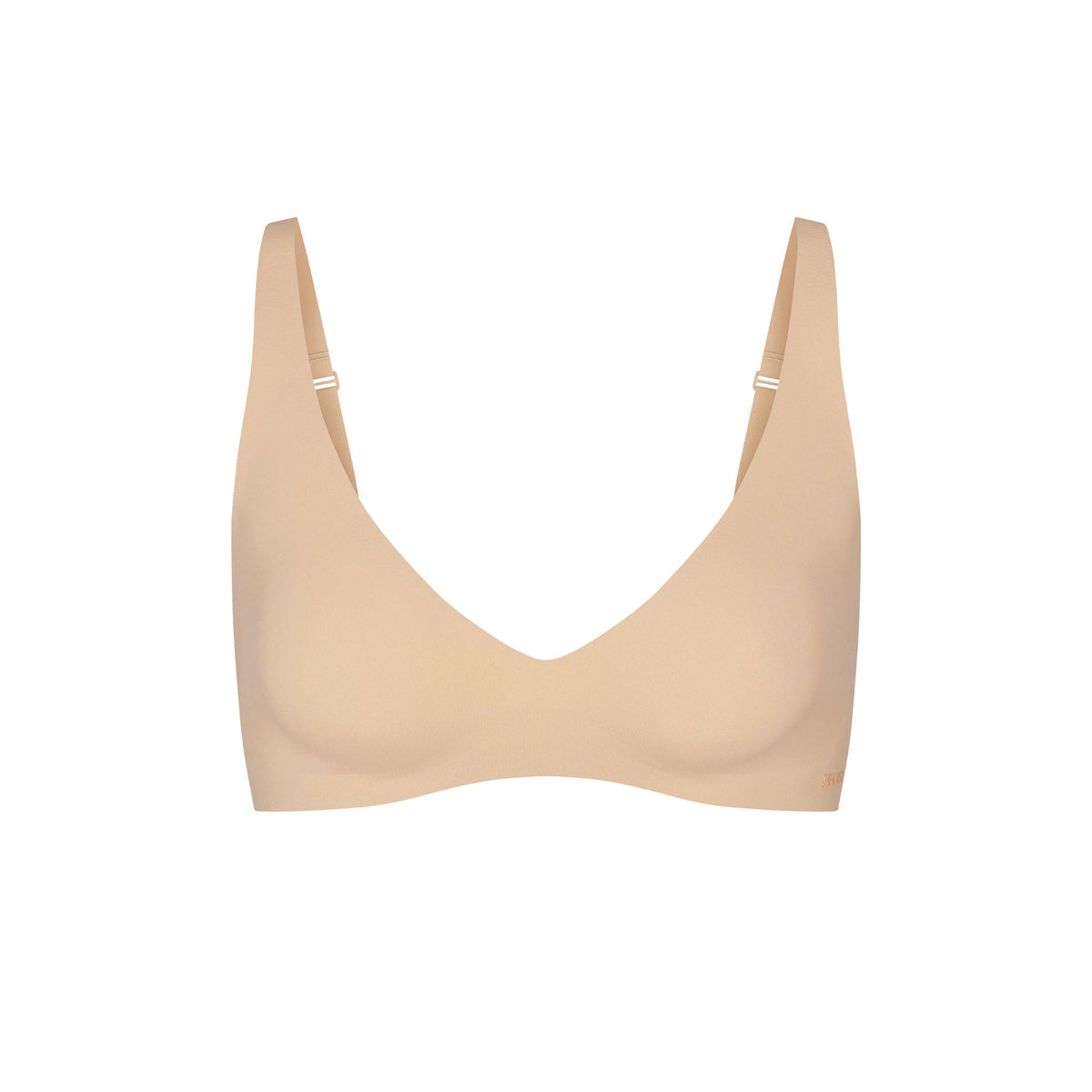 NAKED PLUNGE BRALETTE | CLAY (PLUNGE BRALETTES) LAYS FLAT ON A WHITE BACKGROUND | FLT