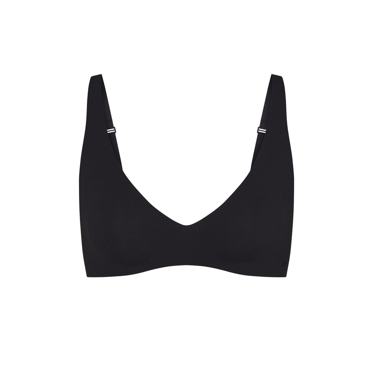 NAKED PLUNGE BRALETTE | ONYX (PLUNGE BRALETTES) LAYS FLAT ON A WHITE BACKGROUND | FLT