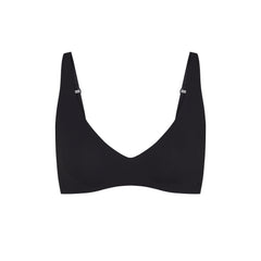 NAKED PLUNGE BRALETTE | ONYX (PLUNGE BRALETTES) LAYS FLAT ON A WHITE BACKGROUND | FLT