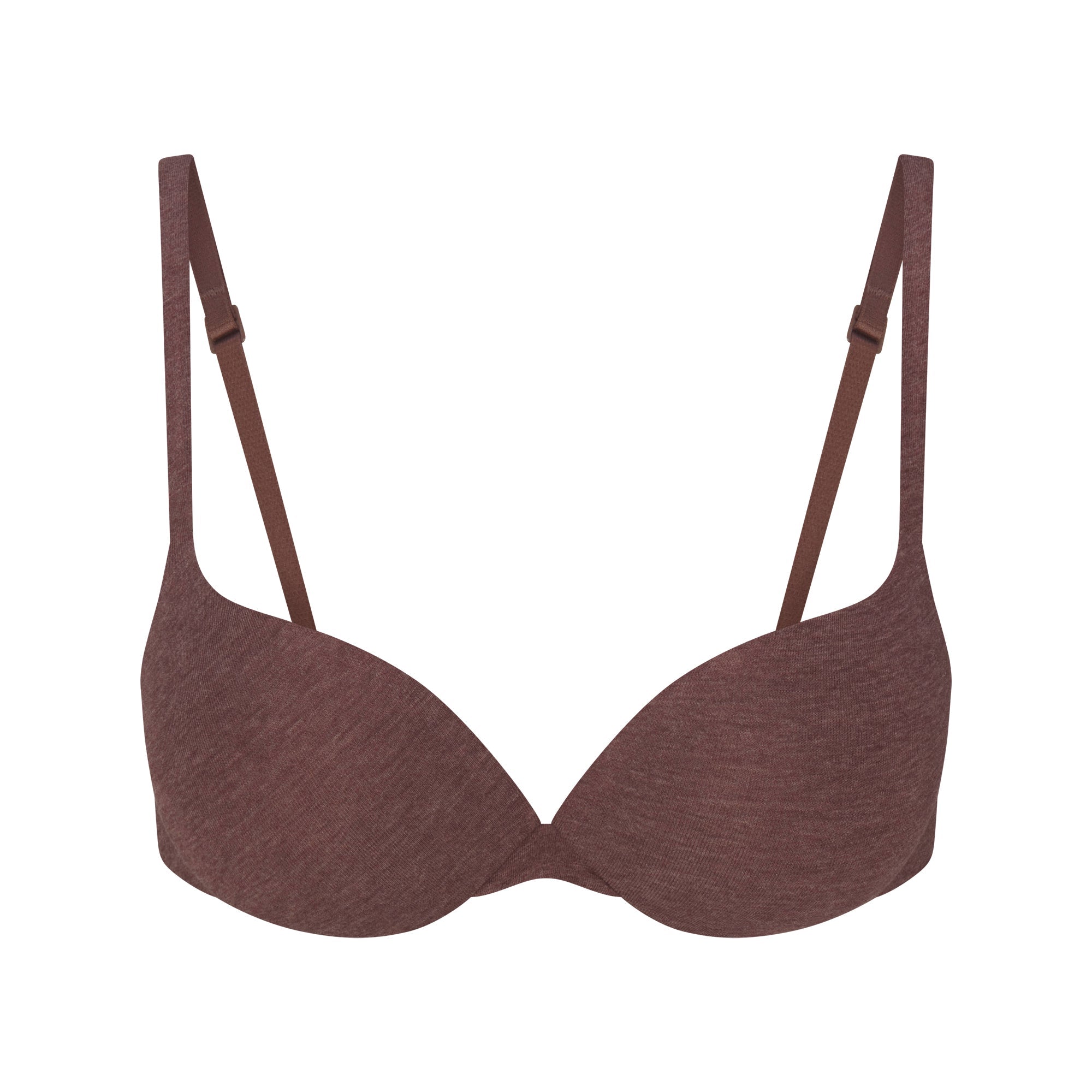 EVERYDAY COTTON ULTIMATE TEARDROP PUSH-UP BRA | COCOA HEATHER FLAT ON A WHITE BACKGROUND | FLT