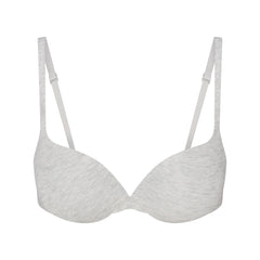 EVERYDAY COTTON ULTIMATE TEARDROP PUSH-UP BRA | LIGHT HEATHER GREY FLAT ON A WHITE BACKGROUND | FLT