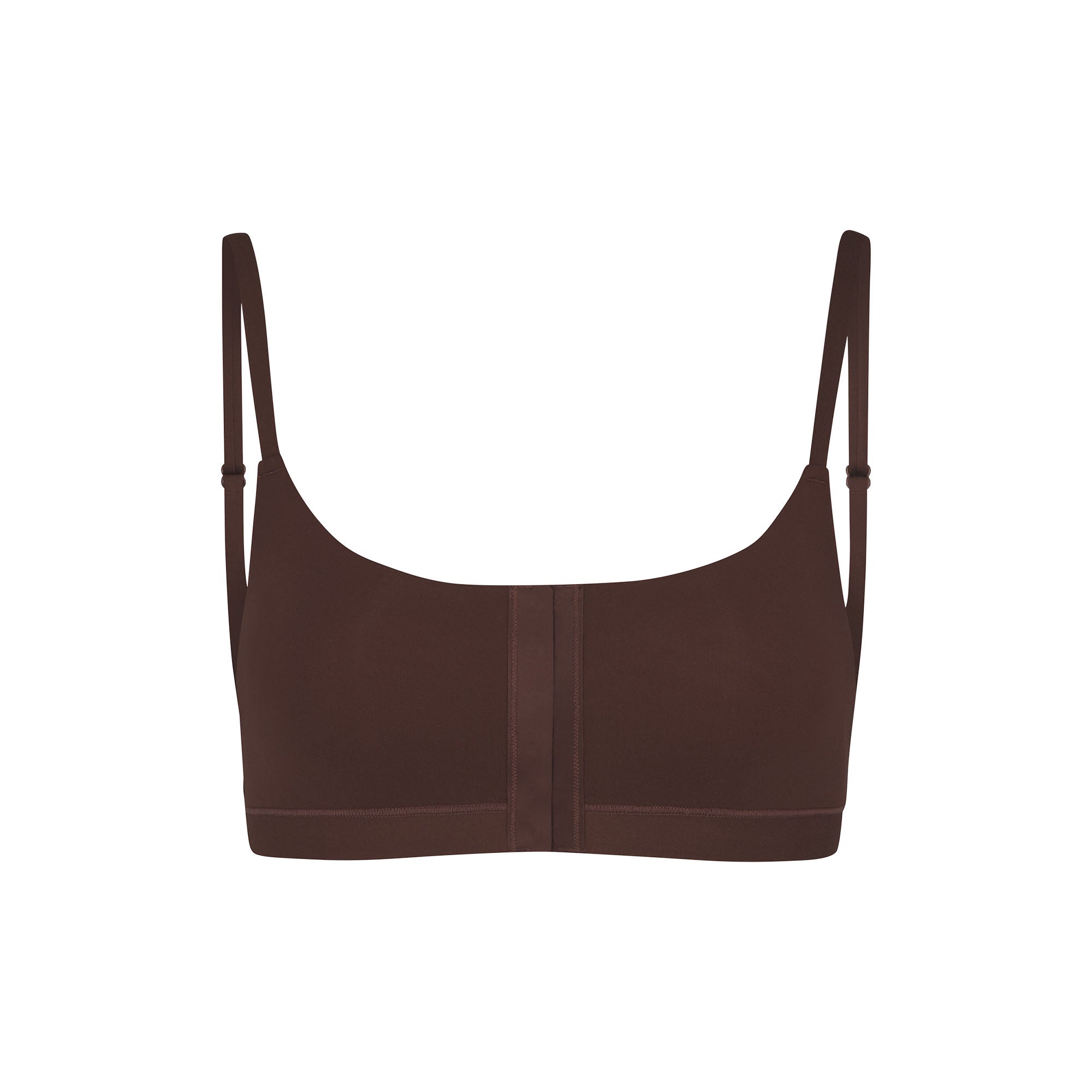 ADAPTIVE FITS EVERYBODY SCOOP BRALETTE | COCOA (ADAPTIVE BRALETTES) LAYS FLAT ON A WHITE BACKGROUND | FLT