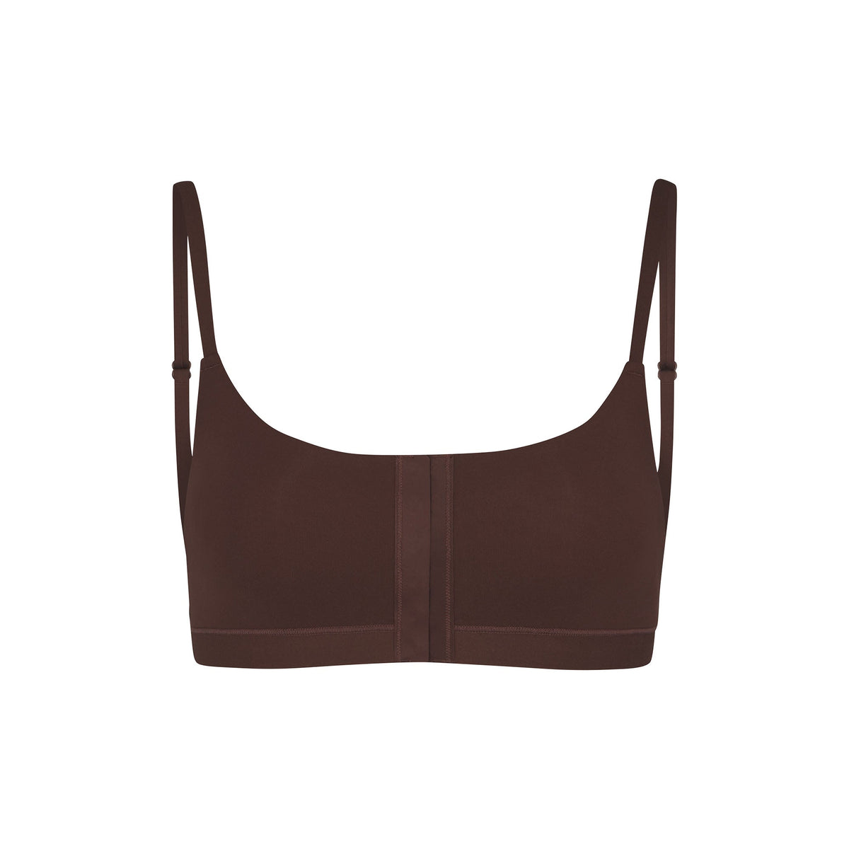 ADAPTIVE FITS EVERYBODY SCOOP BRALETTE | COCOA (ADAPTIVE BRALETTES) LAYS FLAT ON A WHITE BACKGROUND | FLT
