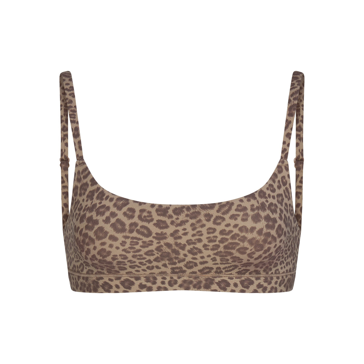 FITS EVERYBODY SCOOP BRALETTE | DESERT LEOPARD INK PRINT & LAYS FLAT ON A WHITE BACKGROUND | FLT