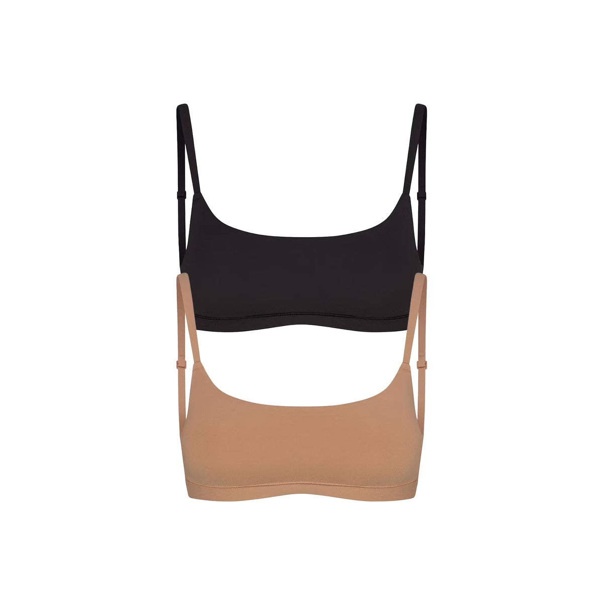 FITS EVERYBODY SCOOP BRALETTE 2-PACK | SIENNA AND ONYX FLAT ON A WHITE BACKGROUND | FLT