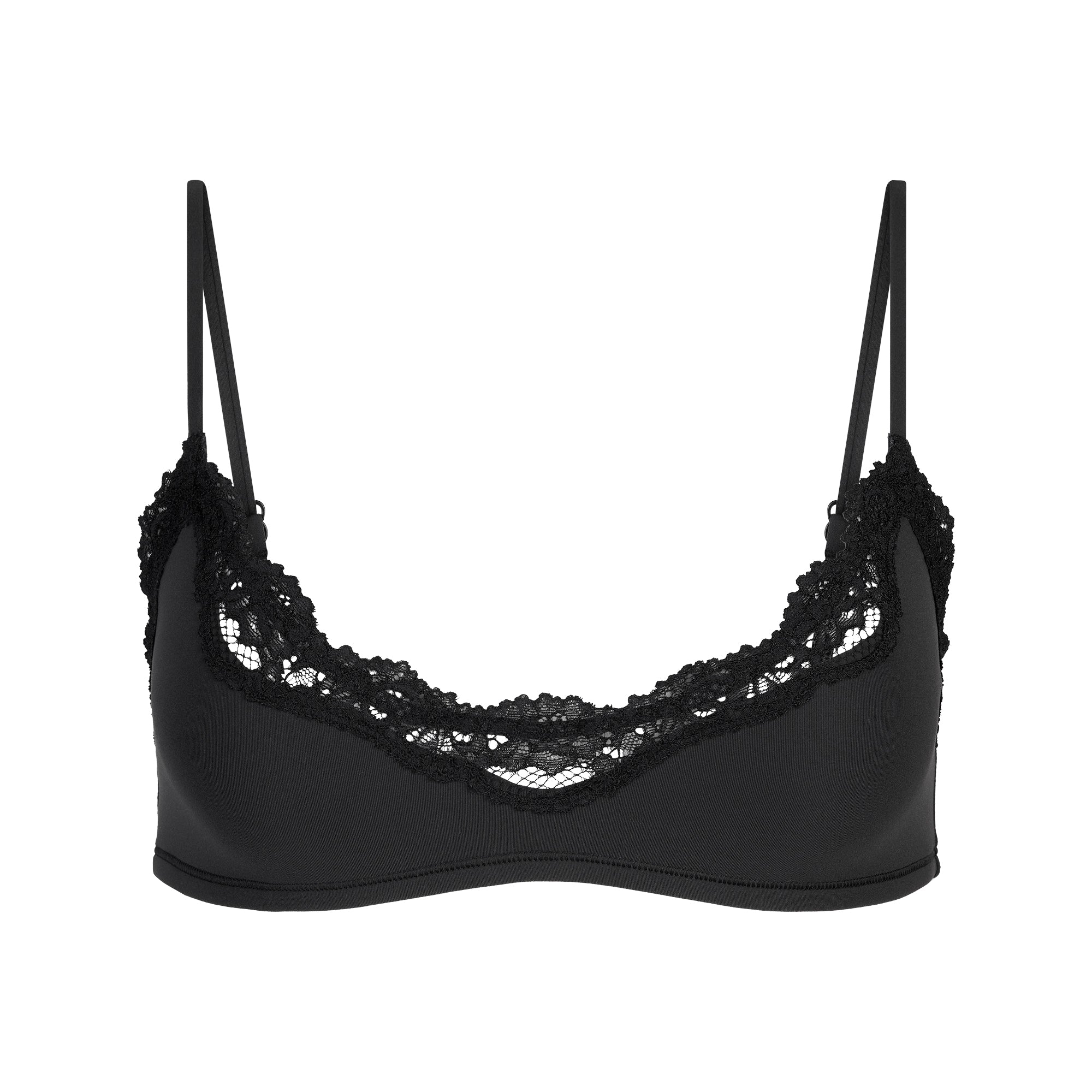 FITS EVERYBODY LACE SCOOP BRALETTE 2-PACK | ONYX AND SKETCHED HEARTS FLAT ON A WHITE BACKGROUND | FLT