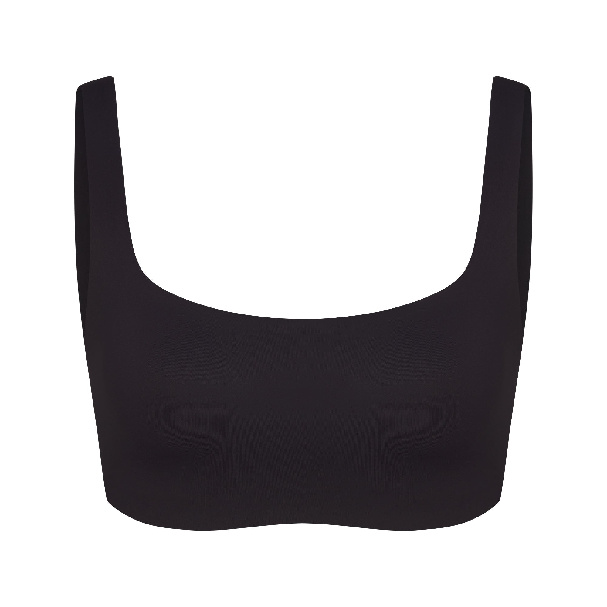 NikeSKIMS MATTE SCOOP NECK BRA | OBSIDIAN FLAT ON A WHITE BACKGROUND | FLT
