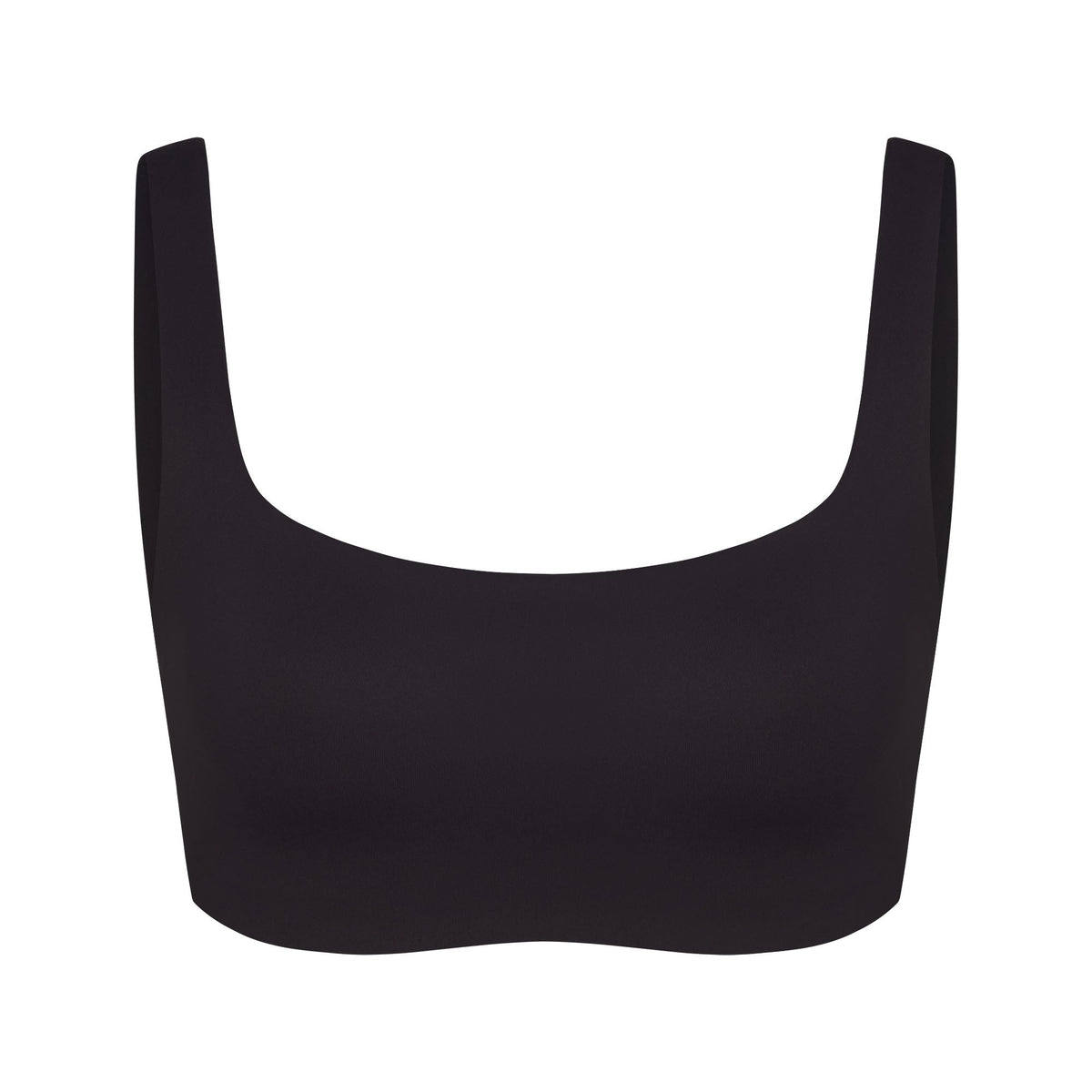 NikeSKIMS MATTE SCOOP NECK BRA | OBSIDIAN FLAT ON A WHITE BACKGROUND | FLT