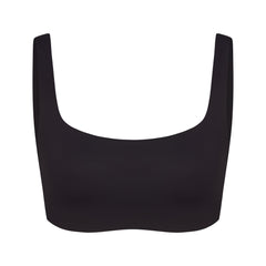 NikeSKIMS MATTE SCOOP NECK BRA | OBSIDIAN FLAT ON A WHITE BACKGROUND | FLT