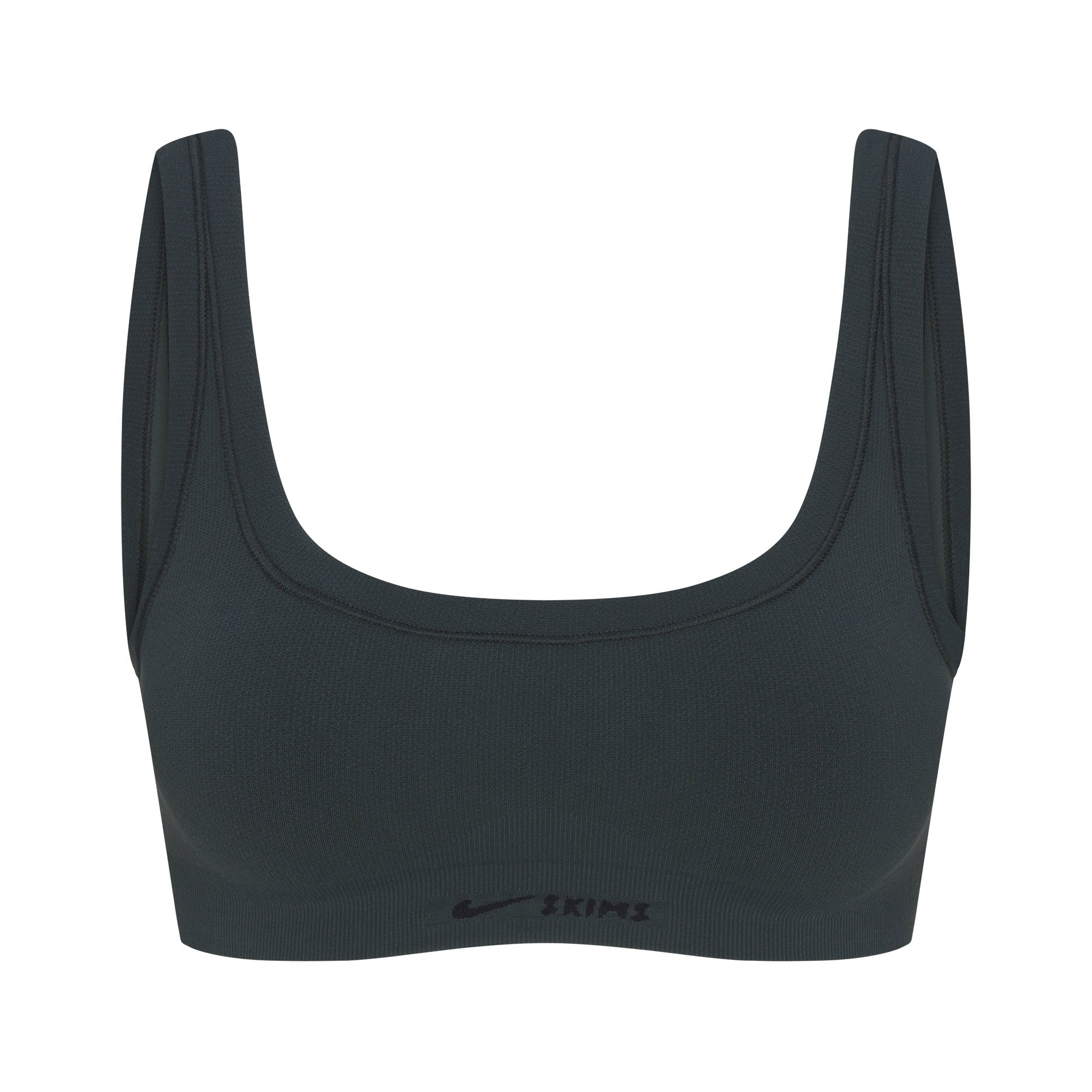 NikeSKIMS VINTAGE SEAMLESS SCOOP NECK BRA | DARK TEAL FLAT ON A WHITE BACKGROUND | FLT