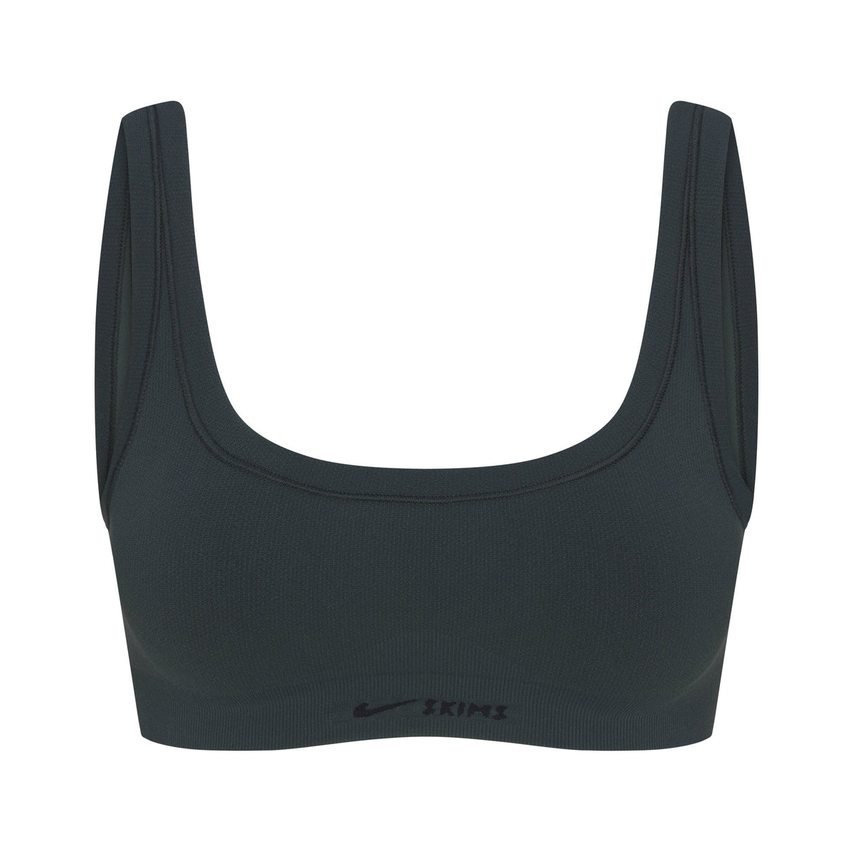 NikeSKIMS VINTAGE SEAMLESS SCOOP NECK BRA | DARK TEAL FLAT ON A WHITE BACKGROUND | FLT