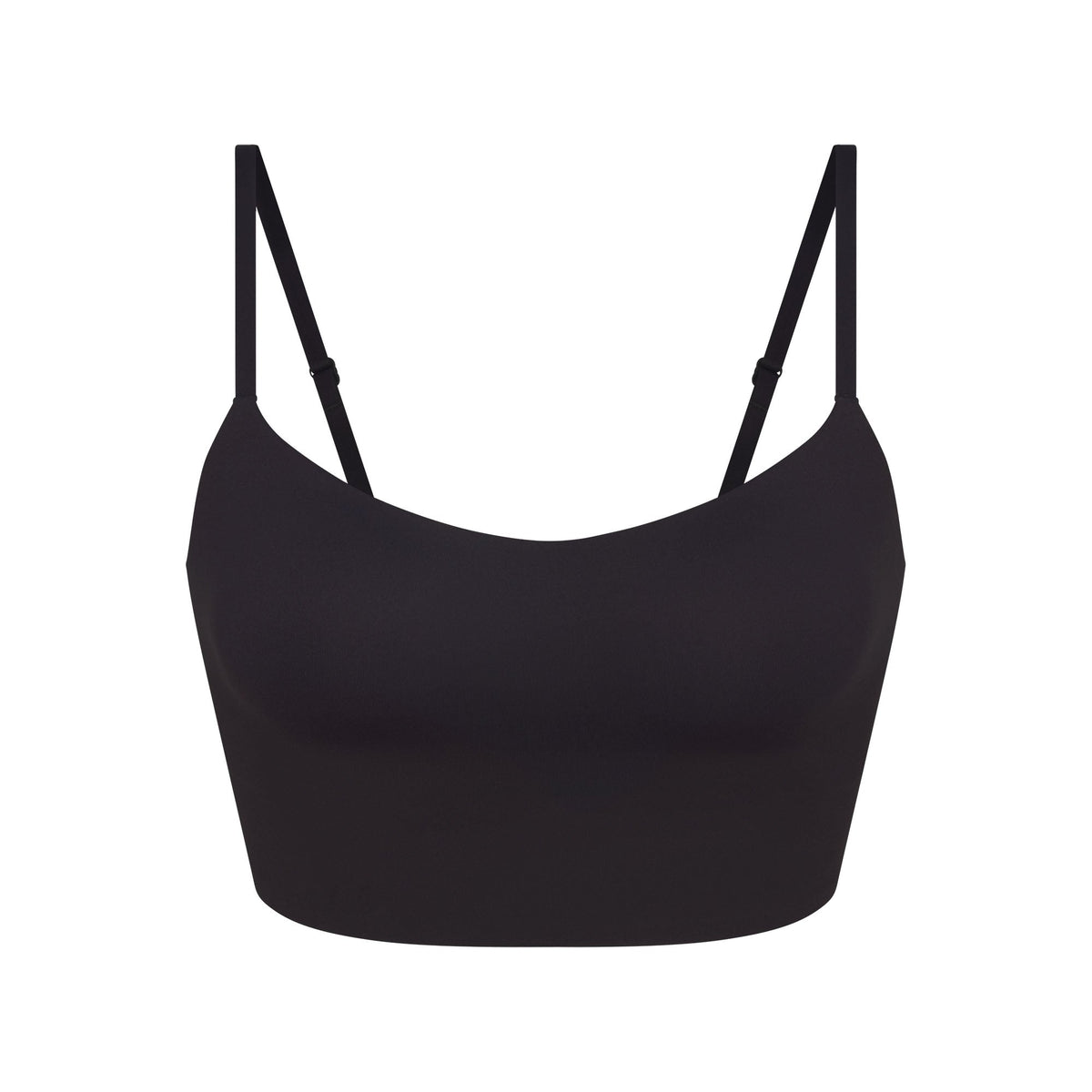 NikeSKIMS MATTE CAMI BRA TOP | OBSIDIAN FLAT ON A WHITE BACKGROUND | FLT