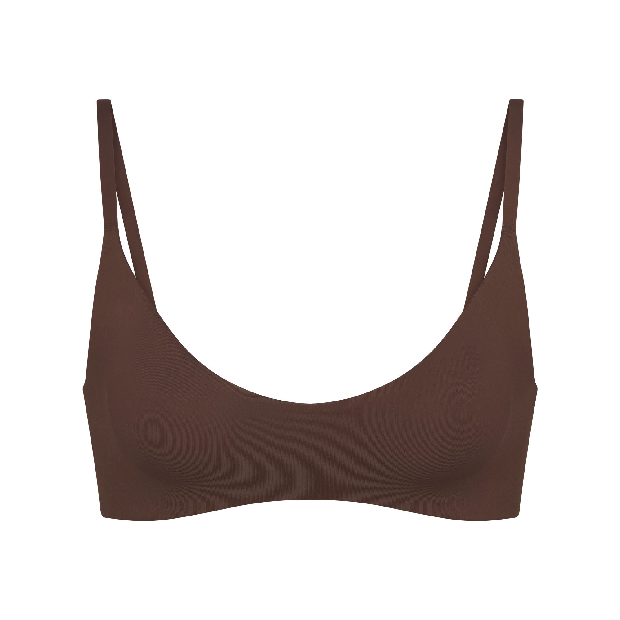 NikeSKIMS MATTE MICRO SCOOP BRA | DARK SEPIA FLAT ON A WHITE BACKGROUND | FLT