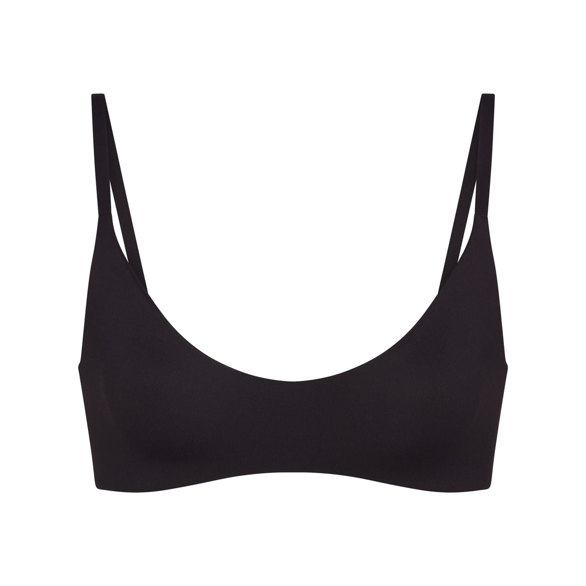 NikeSKIMS MATTE MICRO SCOOP BRA | OBSIDIAN FLAT ON A WHITE BACKGROUND | FLT