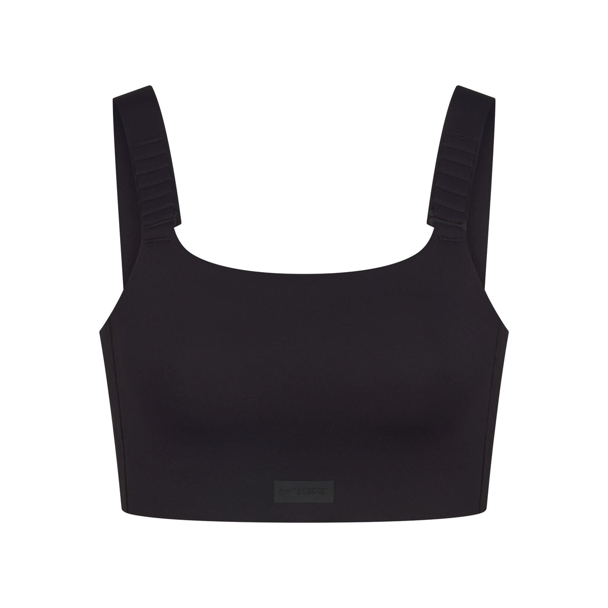 NikeSKIMS MATTE WIDE STRAP BRA | OBSIDIAN FLAT ON A WHITE BACKGROUND | FLT