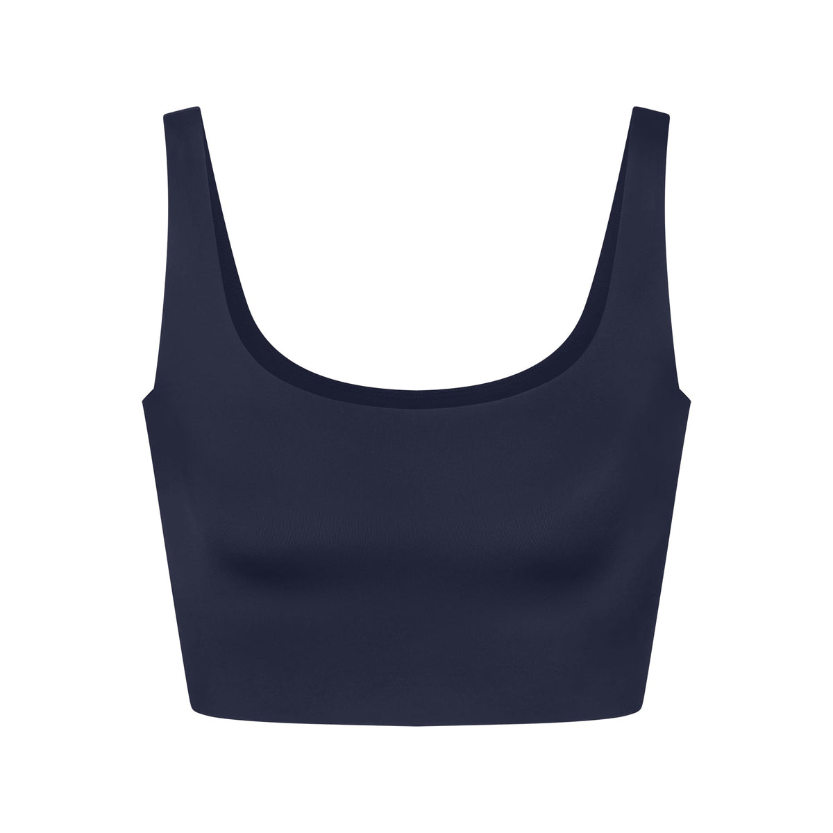NikeSKIMS SHINE SCOOP NECK BRA TOP | NAVY FLAT ON A WHITE BACKGROUND | FLT