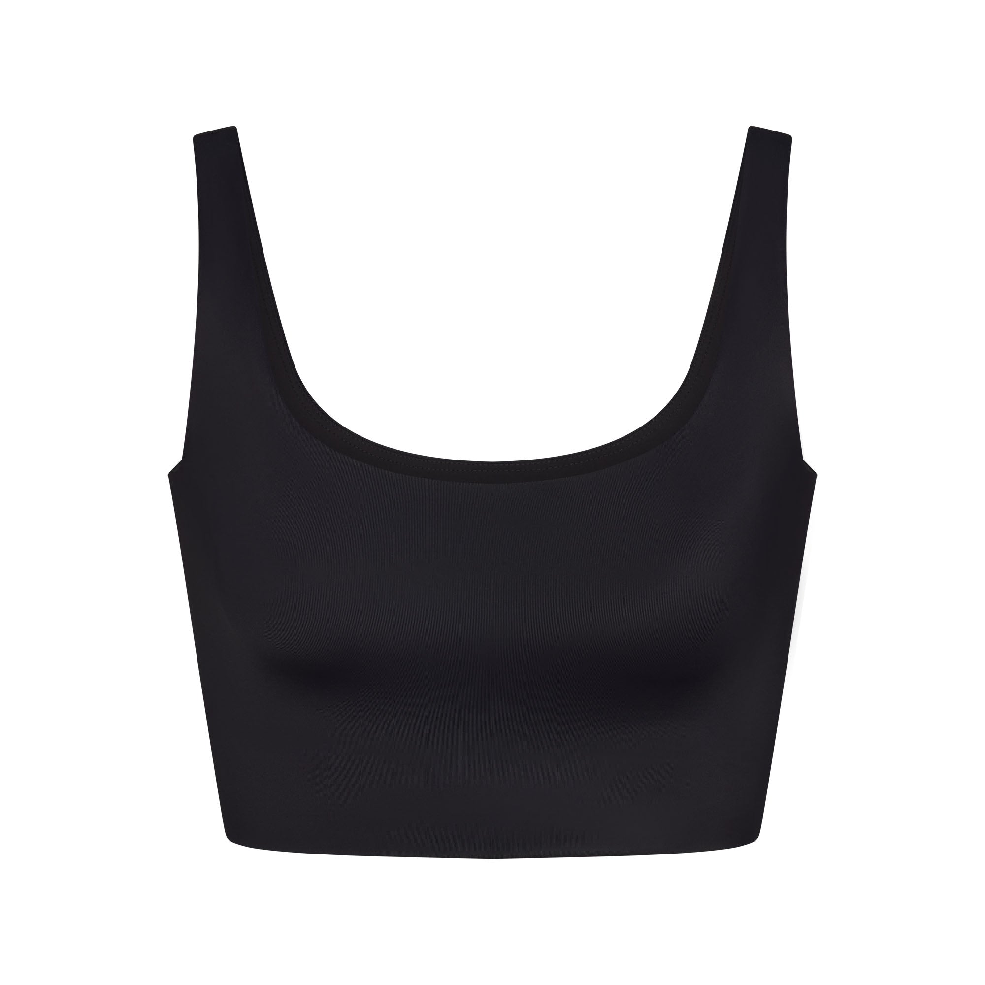 NikeSKIMS SHINE SCOOP NECK BRA TOP | OBSIDIAN FLAT ON A WHITE BACKGROUND | FLT