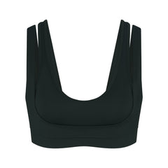 NikeSKIMS MATTE DOUBLE STRAP SCOOP BRA | DARK TEAL FLAT ON A WHITE BACKGROUND | FLT