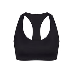 NikeSKIMS SHINE RACER BACK BRA | OBSIDIAN FLAT ON A WHITE BACKGROUND | FLT