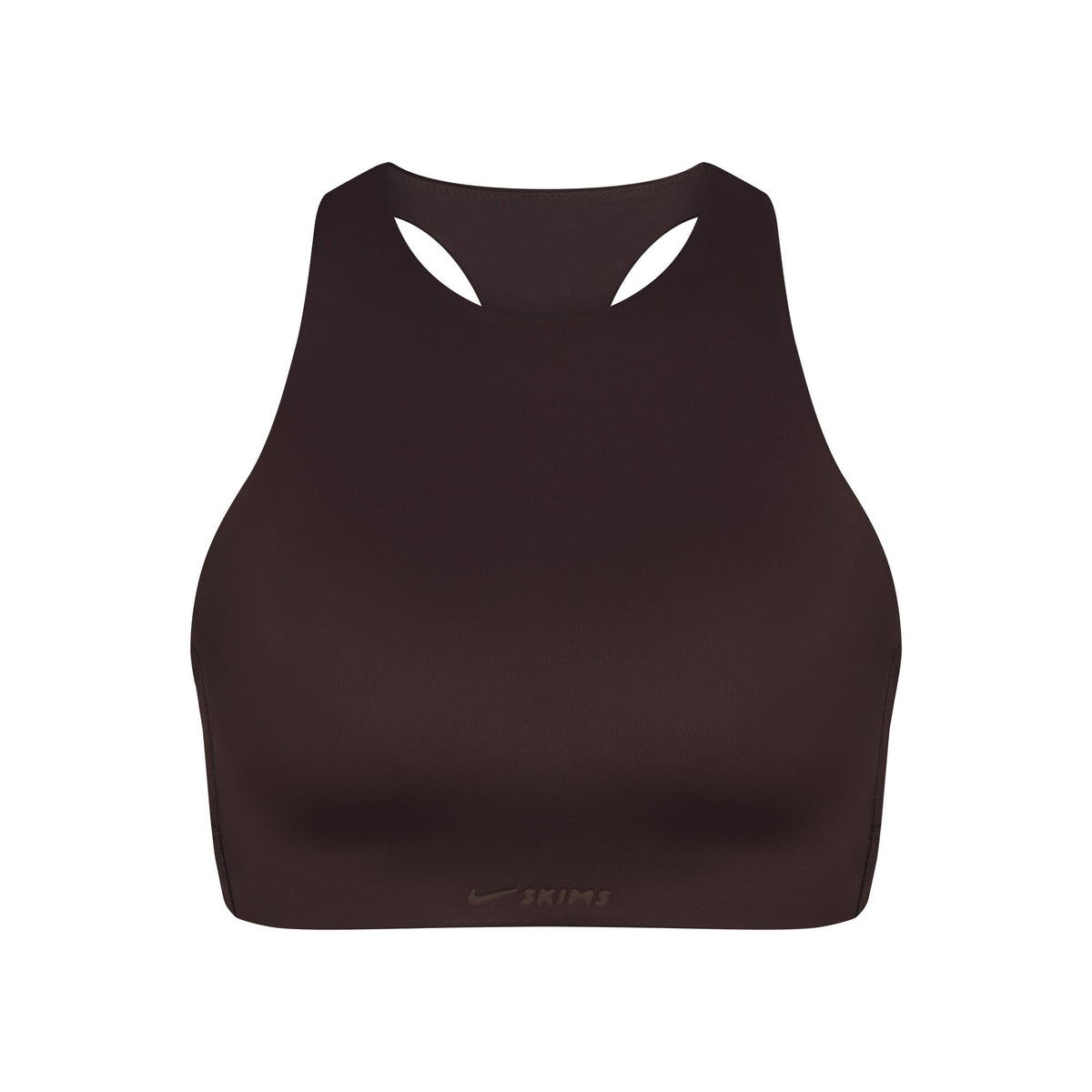 NikeSKIMS SHINE HIGH NECK BRA | PHOENIX FLAT ON A WHITE BACKGROUND | FLT