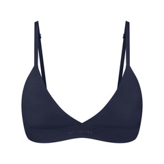 NikeSKIMS SHINE TRIANGLE BRA | NAVY FLAT ON A WHITE BACKGROUND | FLT