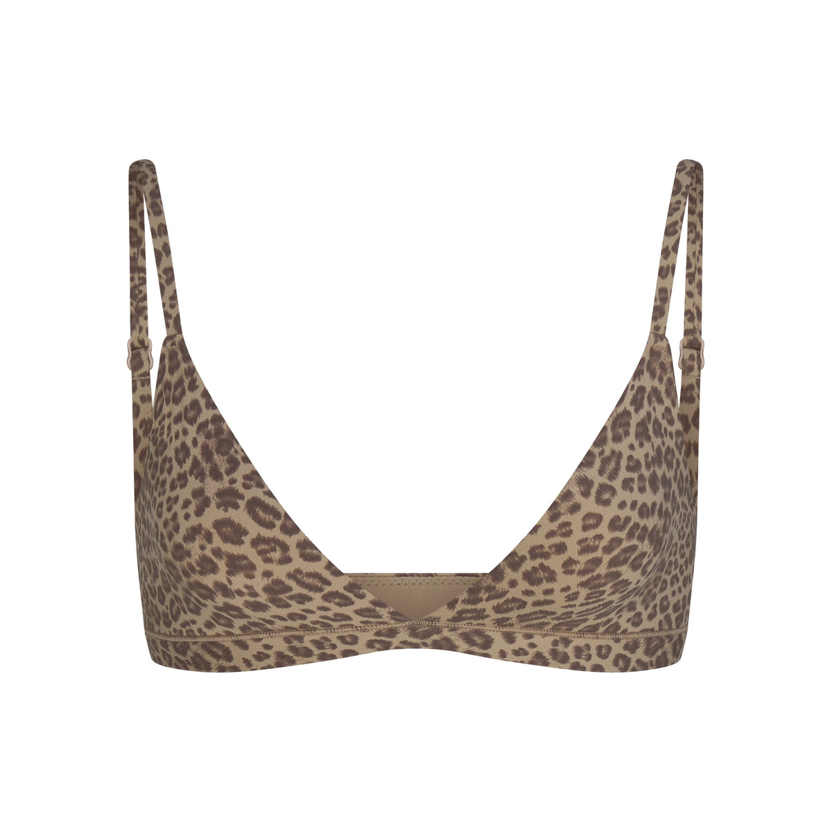 FITS EVERYBODY TRIANGLE BRALETTE | DESERT LEOPARD INK PRINT & LAYS FLAT ON A WHITE BACKGROUND | FLT