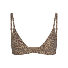 FITS EVERYBODY TRIANGLE BRALETTE | DESERT LEOPARD INK PRINT & LAYS FLAT ON A WHITE BACKGROUND | FLT