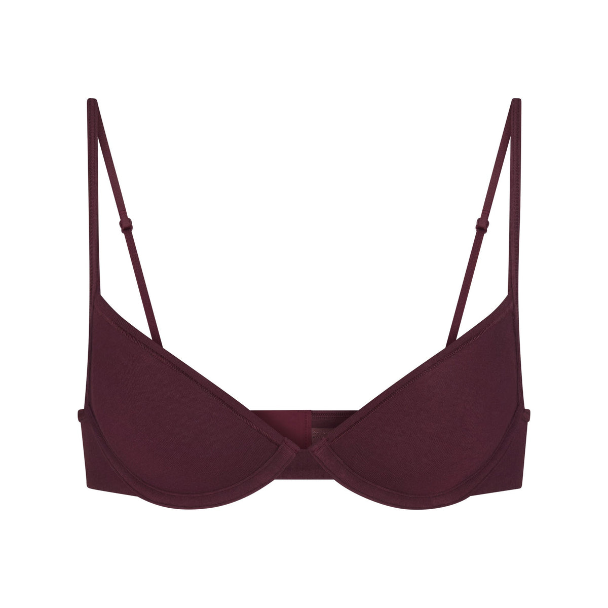 EVERYDAY COTTON UNLINED DEMI BRA | CURRANT FLAT ON A WHITE BACKGROUND | FLT