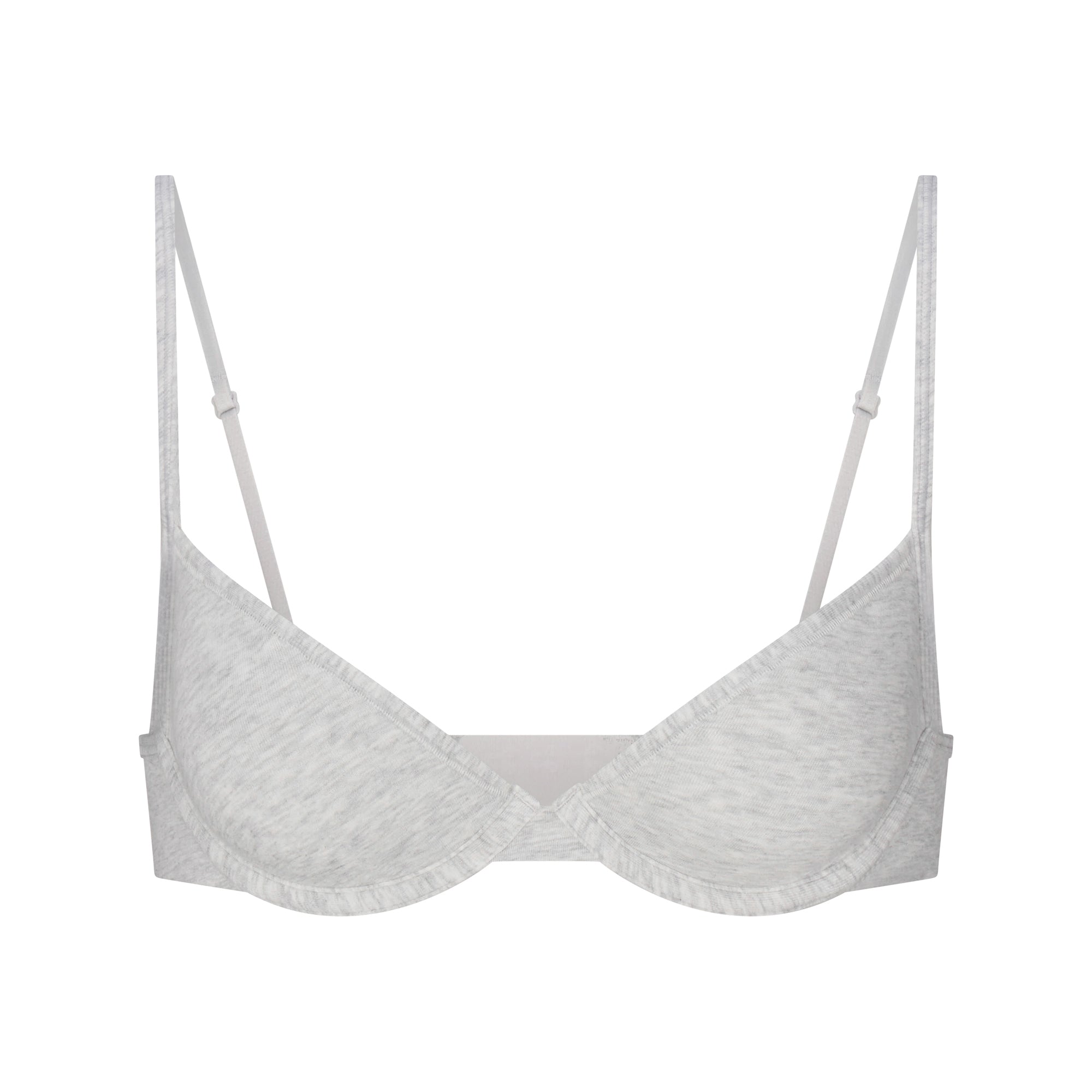 EVERYDAY COTTON UNLINED DEMI BRA | LIGHT HEATHER GREY FLAT ON A WHITE BACKGROUND | FLT