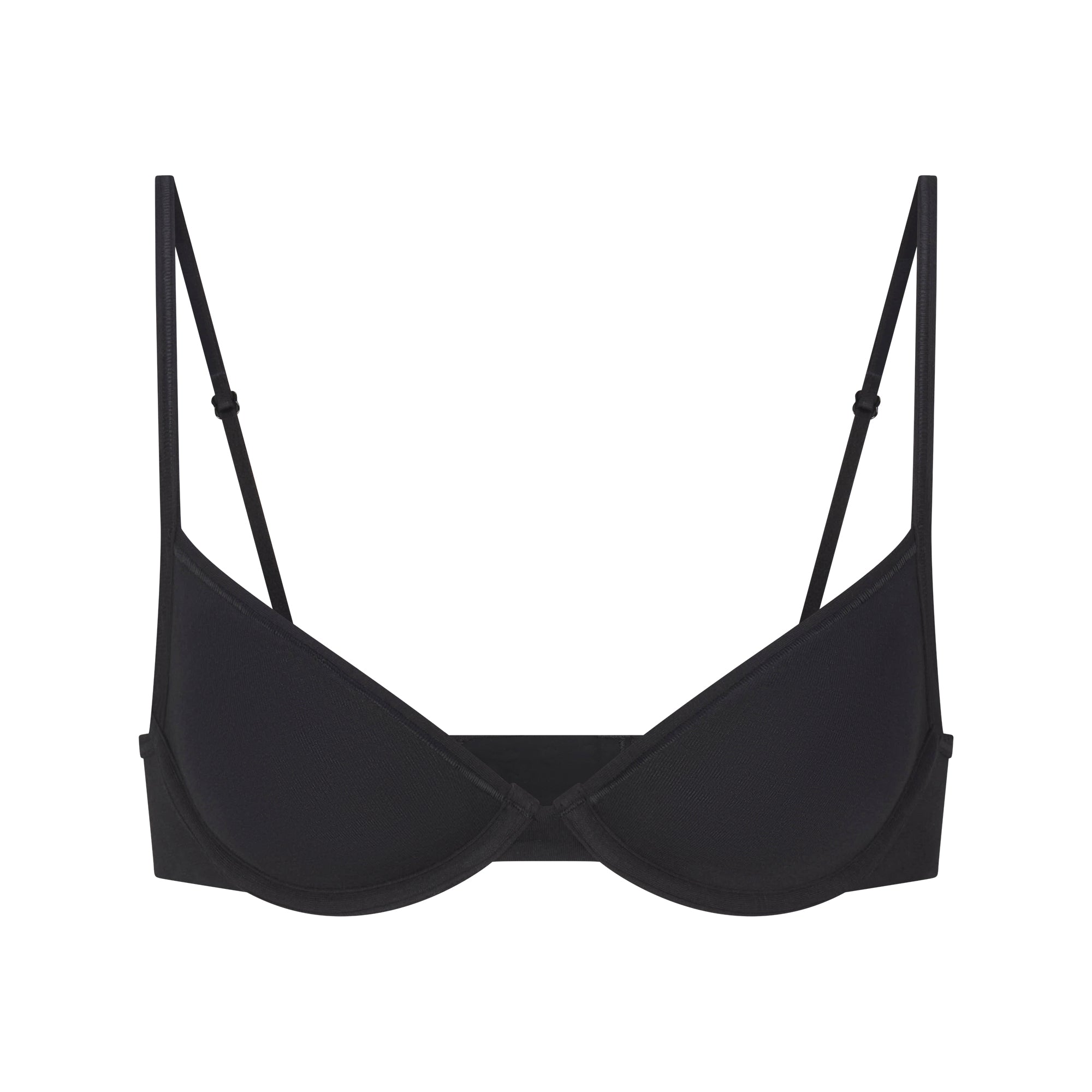 EVERYDAY COTTON UNLINED DEMI BRA | ONYX FLAT ON A WHITE BACKGROUND | FLT