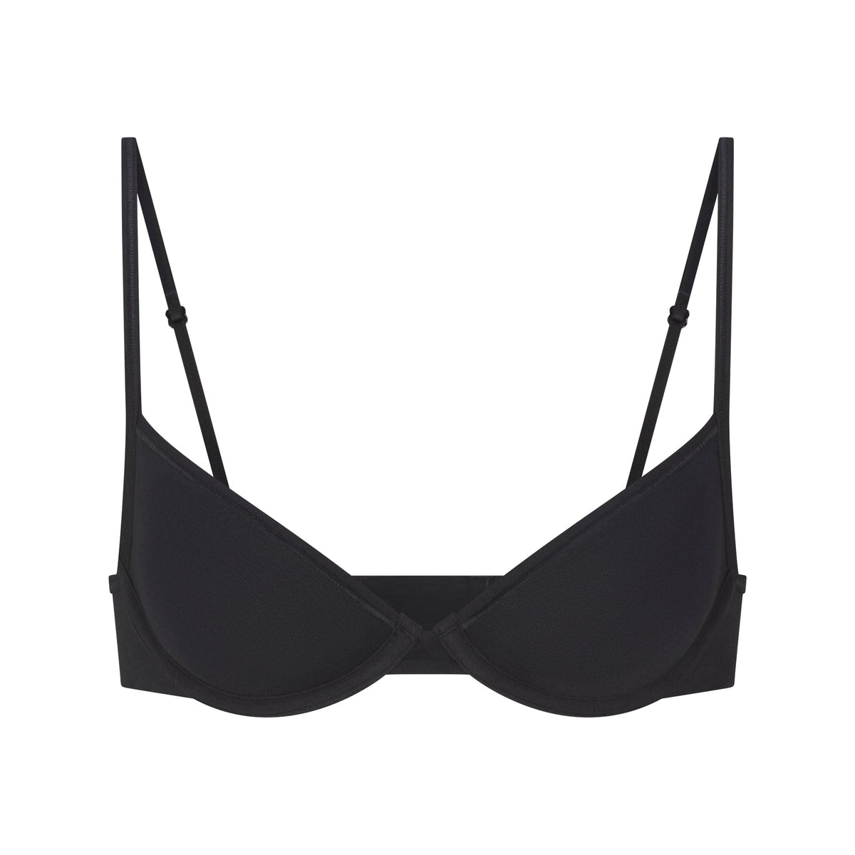 EVERYDAY COTTON UNLINED DEMI BRA | ONYX FLAT ON A WHITE BACKGROUND | FLT