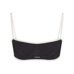 COTTON RIB BALCONETTE BRA | SOOT CONTRAST FLAT ON A WHITE BACKGROUND | FLT