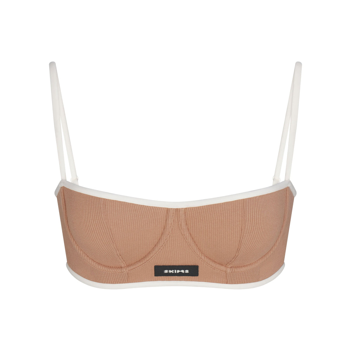 COTTON RIB BALCONETTE BRA | SIENNA CONTRAST FLAT ON A WHITE BACKGROUND | FLT