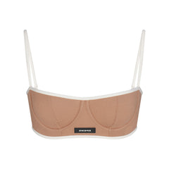 COTTON RIB BALCONETTE BRA | SIENNA CONTRAST FLAT ON A WHITE BACKGROUND | FLT