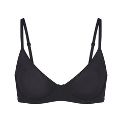 FITS EVERYBODY UNLINED DEMI BRA | ONYX (DEMI BRAS) LAYS FLAT ON A WHITE BACKGROUND | FLT