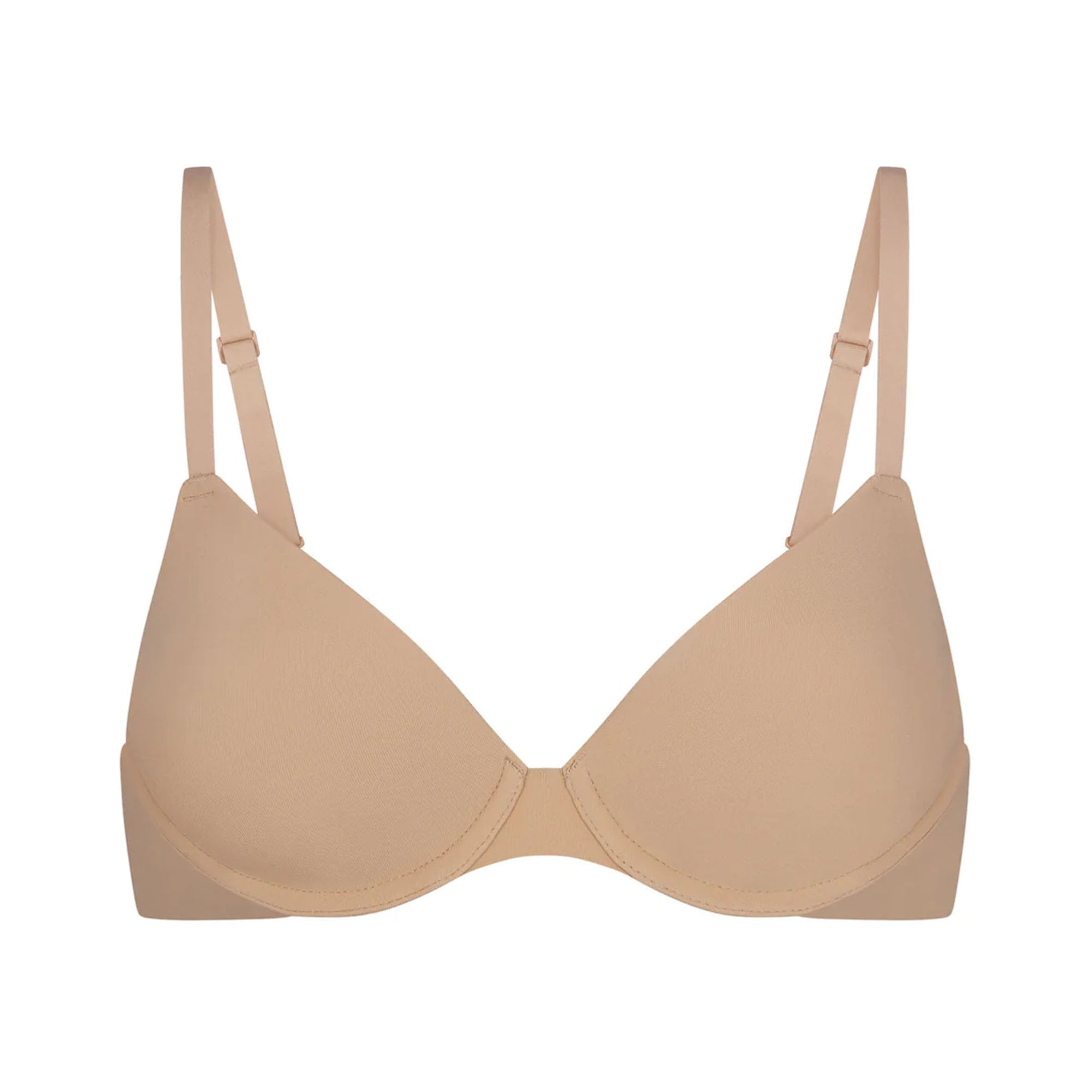 FITS EVERYBODY T-SHIRT BRA | CLAY (DEMI BRAS) LAYS FLAT ON A WHITE BACKGROUND | FLT