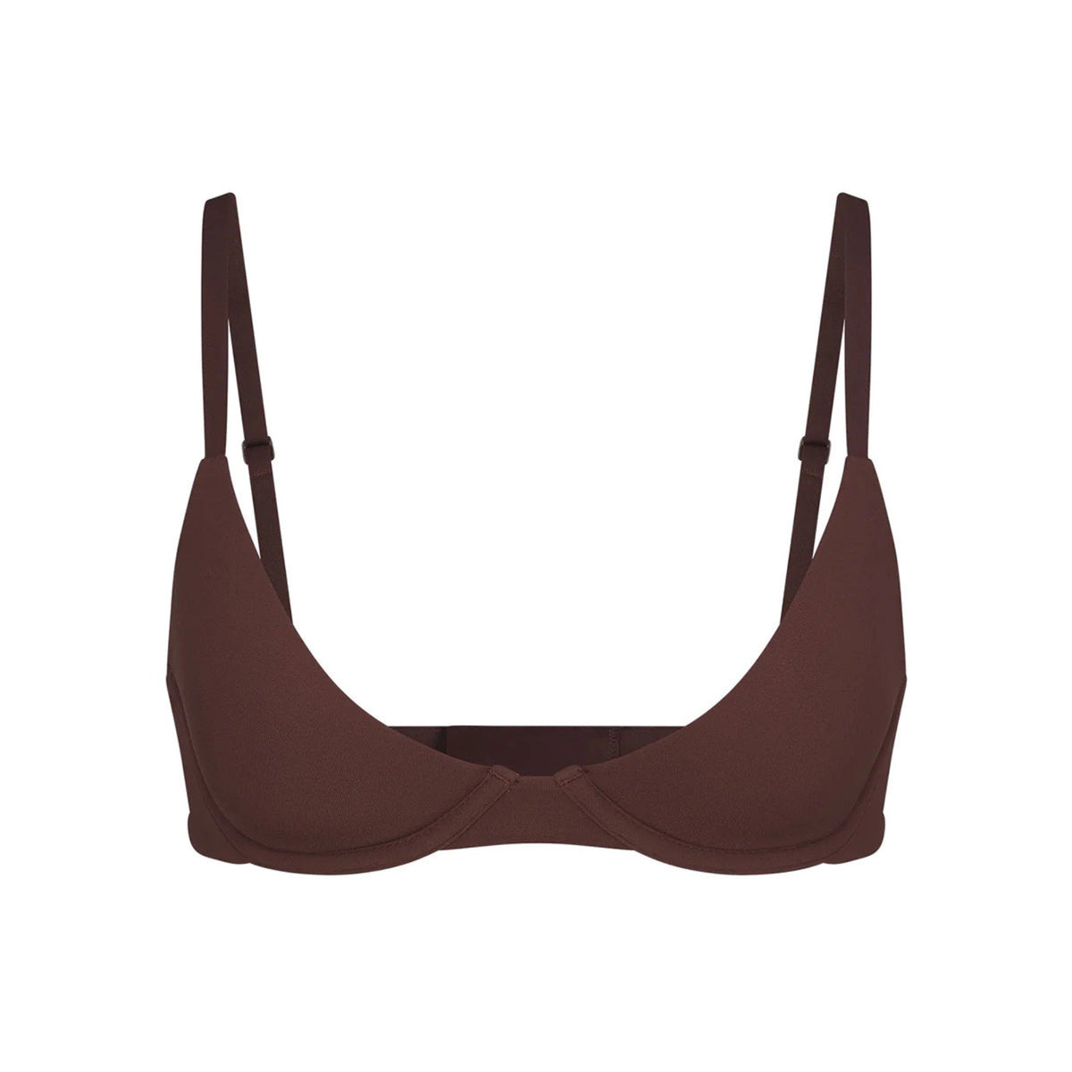 FITS EVERYBODY PLUNGE BRA | COCOA (PLUNGE BRAS) LAYS FLAT ON A WHITE BACKGROUND | FLT