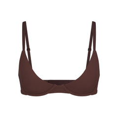 FITS EVERYBODY PLUNGE BRA | COCOA (PLUNGE BRAS) LAYS FLAT ON A WHITE BACKGROUND | FLT