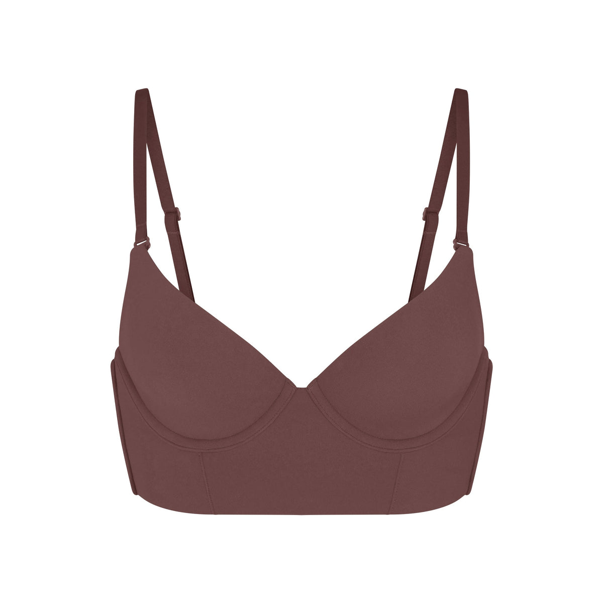 FITS EVERYBODY LOW BACK LONGLINE BRA | COCOA FLAT ON A WHITE BACKGROUND | FLT