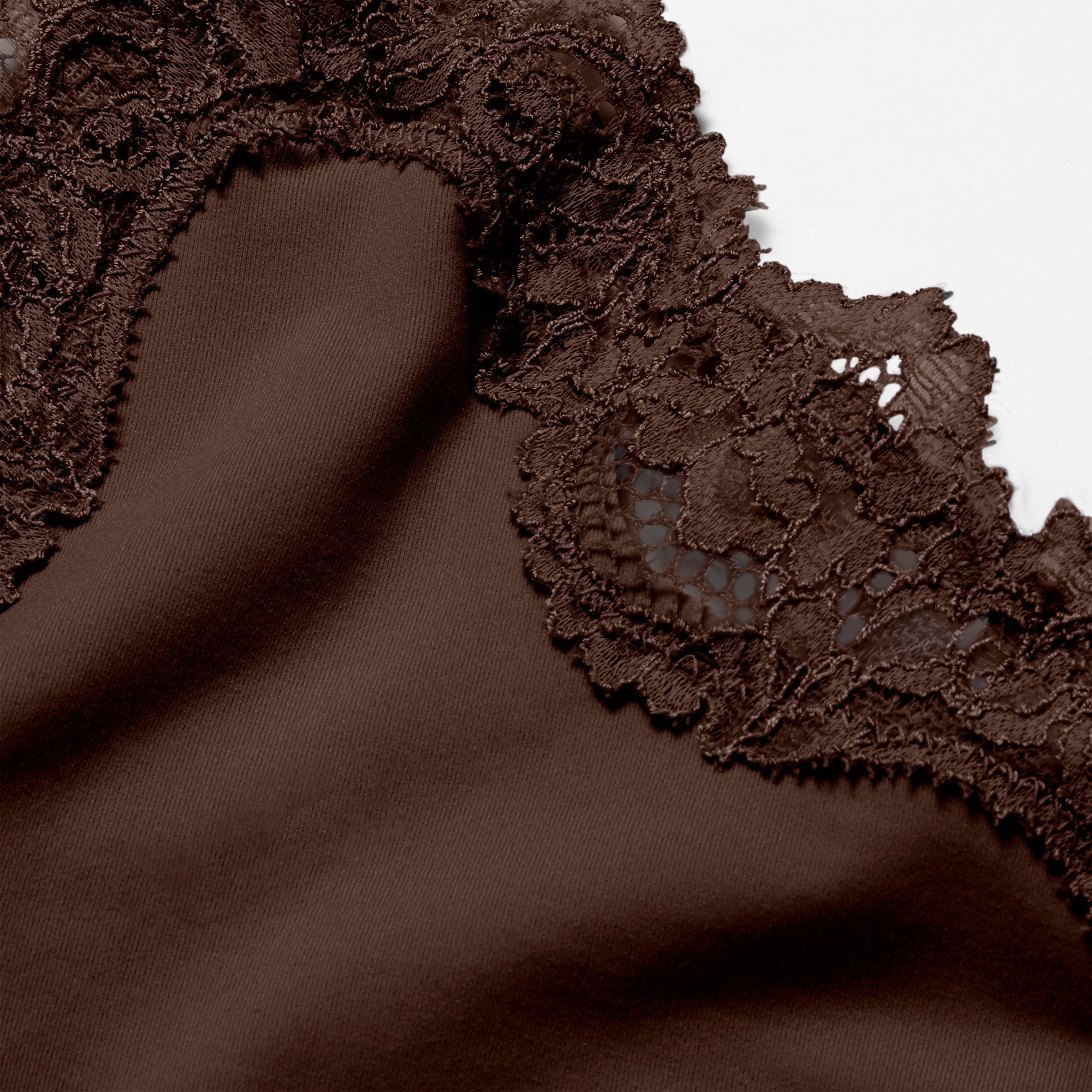 FITS EVERYBODY LACE UNLINED SCOOP BRA | ESPRESSO ADDITIONAL FABRIC DETAILS | about this fabric