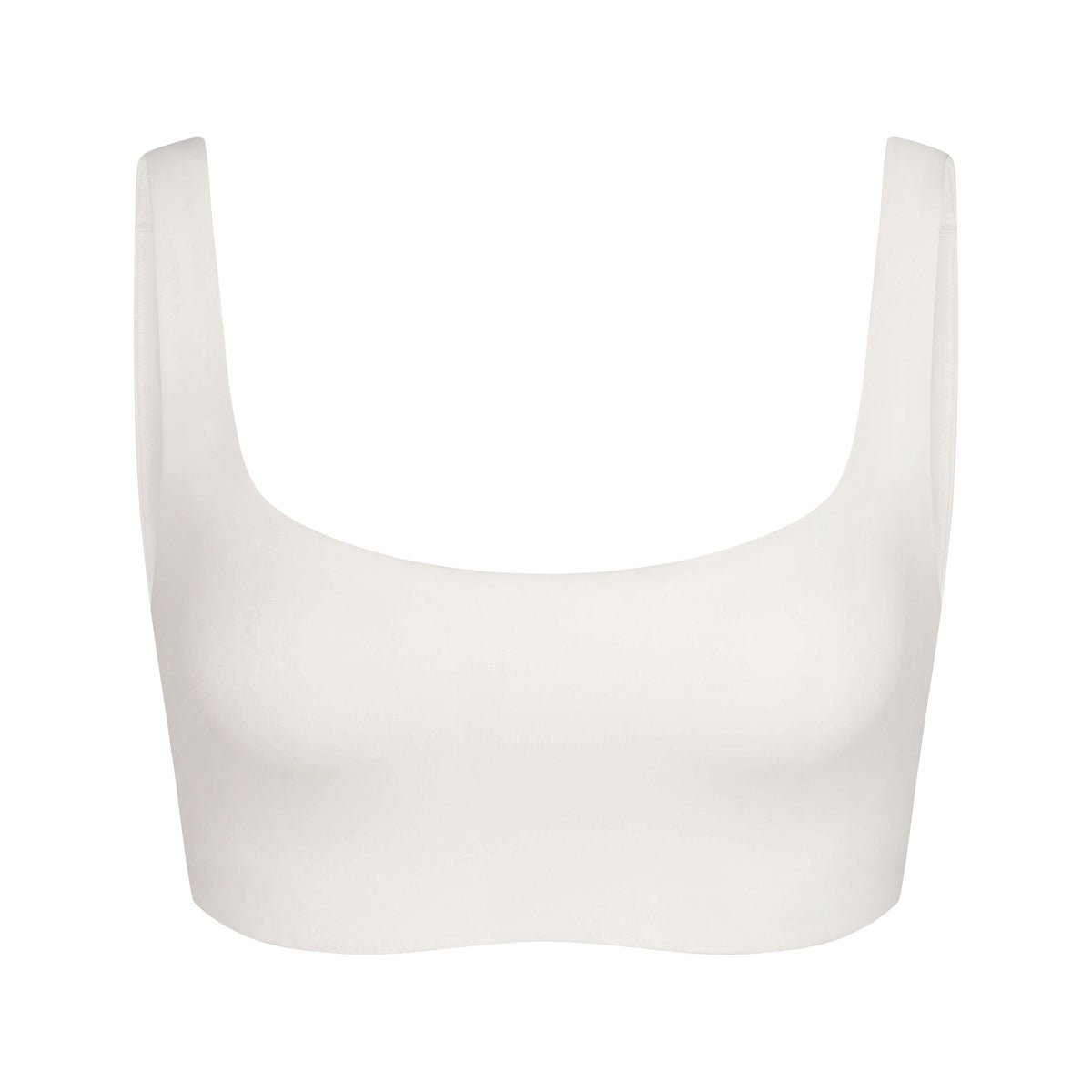 NikeSKIMS MATTE SCOOP NECK BRA | IVORY LAYS FLAT ON A WHITE BACKGROUND | FLT