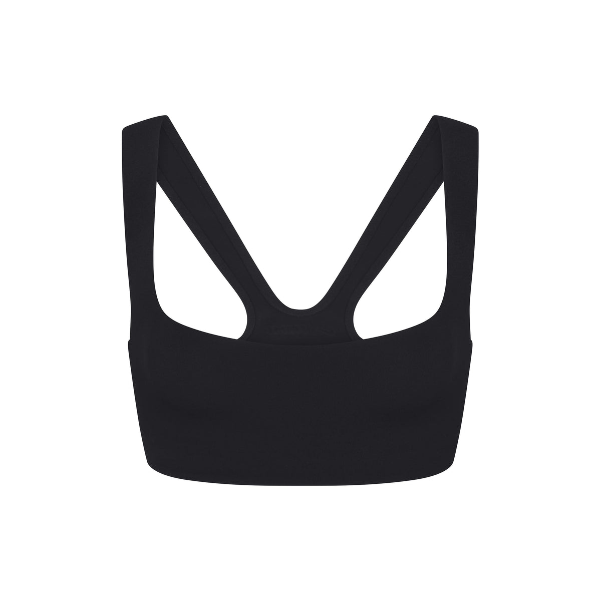 NikeSKIMS STUDIO STRETCH RACER BACK BRA | OBSIDIAN LAYS FLAT ON A WHITE BACKGROUND | FLT