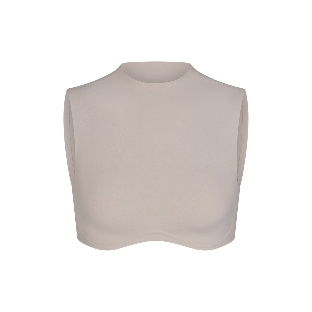 NikeSKIMS STUDIO STRETCH MOCK NECK BRA TOP | LINEN LAYS FLAT ON A WHITE BACKGROUND | FLT