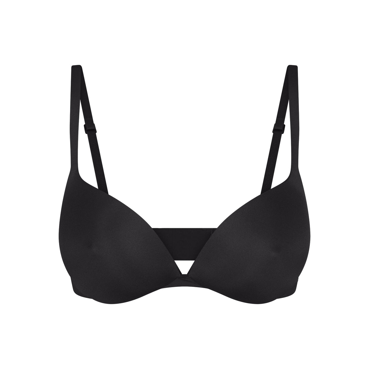 SKIMS ULTIMATE NIPPLE WIRELESS PUSH-UP BRA | ONYX FLAT ON A WHITE BACKGROUND | FLT