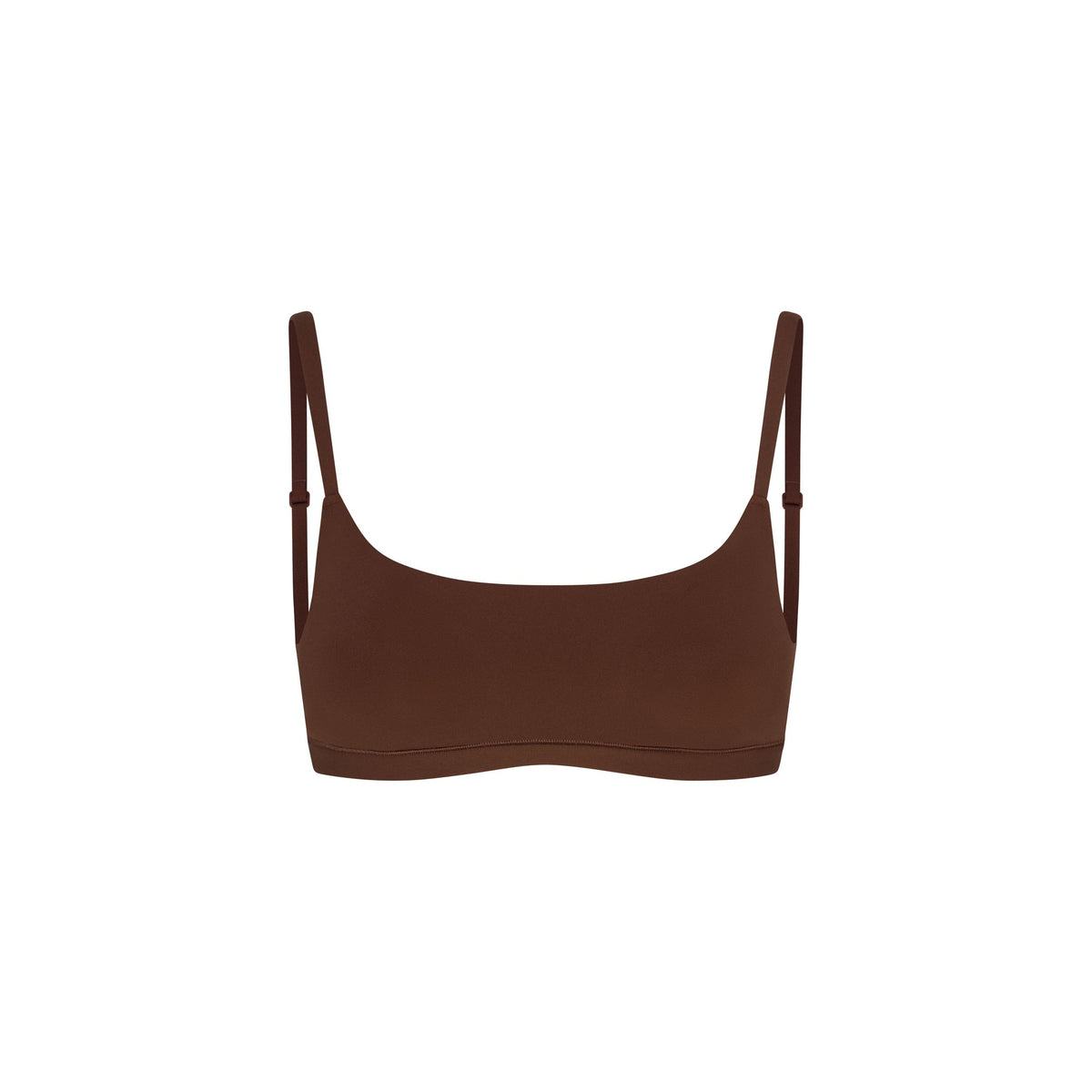 FITS EVERYBODY MASTECTOMY SCOOP BRALETTE | COCOA FLAT ON A WHITE BACKGROUND | @ | FOCUS: 0.9, 0.1, 0.7