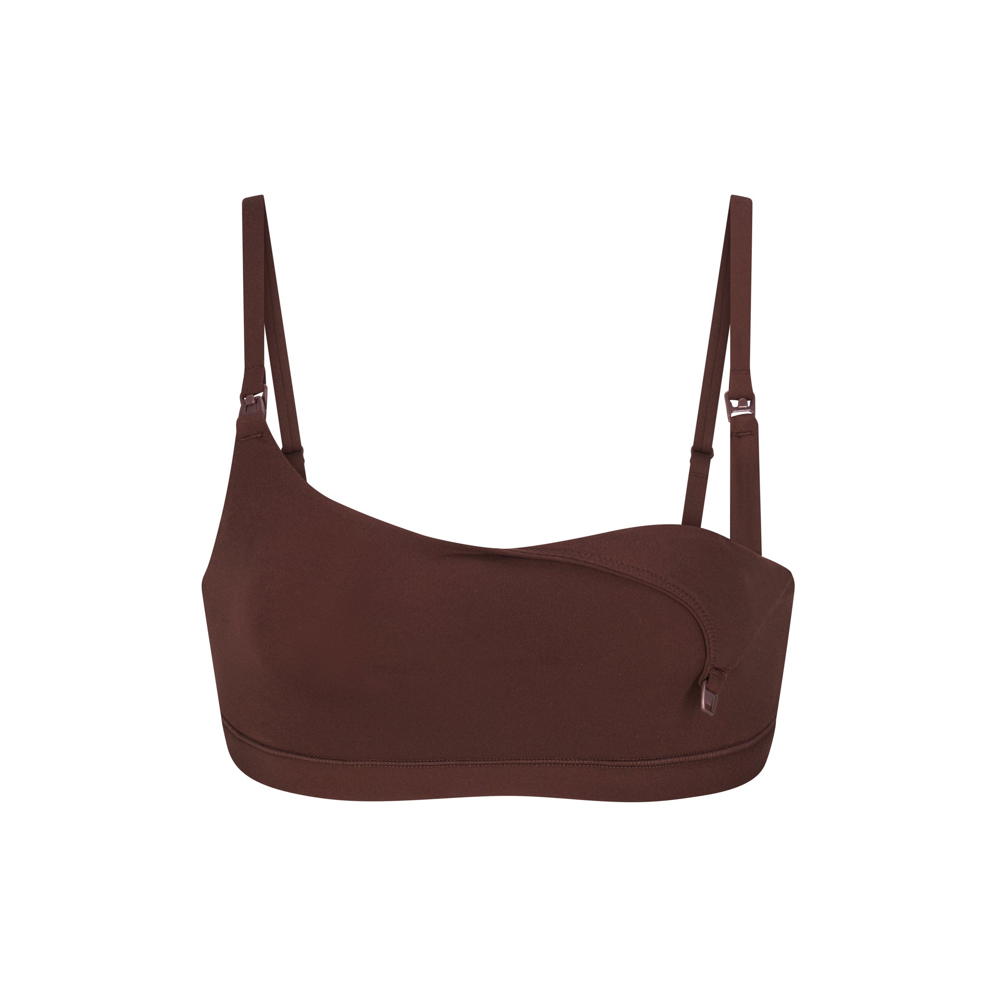 FITS EVERYBODY MATERNITY NURSING SCOOP BRALETTE | COCOA (MATERNITY BRALETTES) LAYS FLAT ON A WHITE BACKGROUND | 