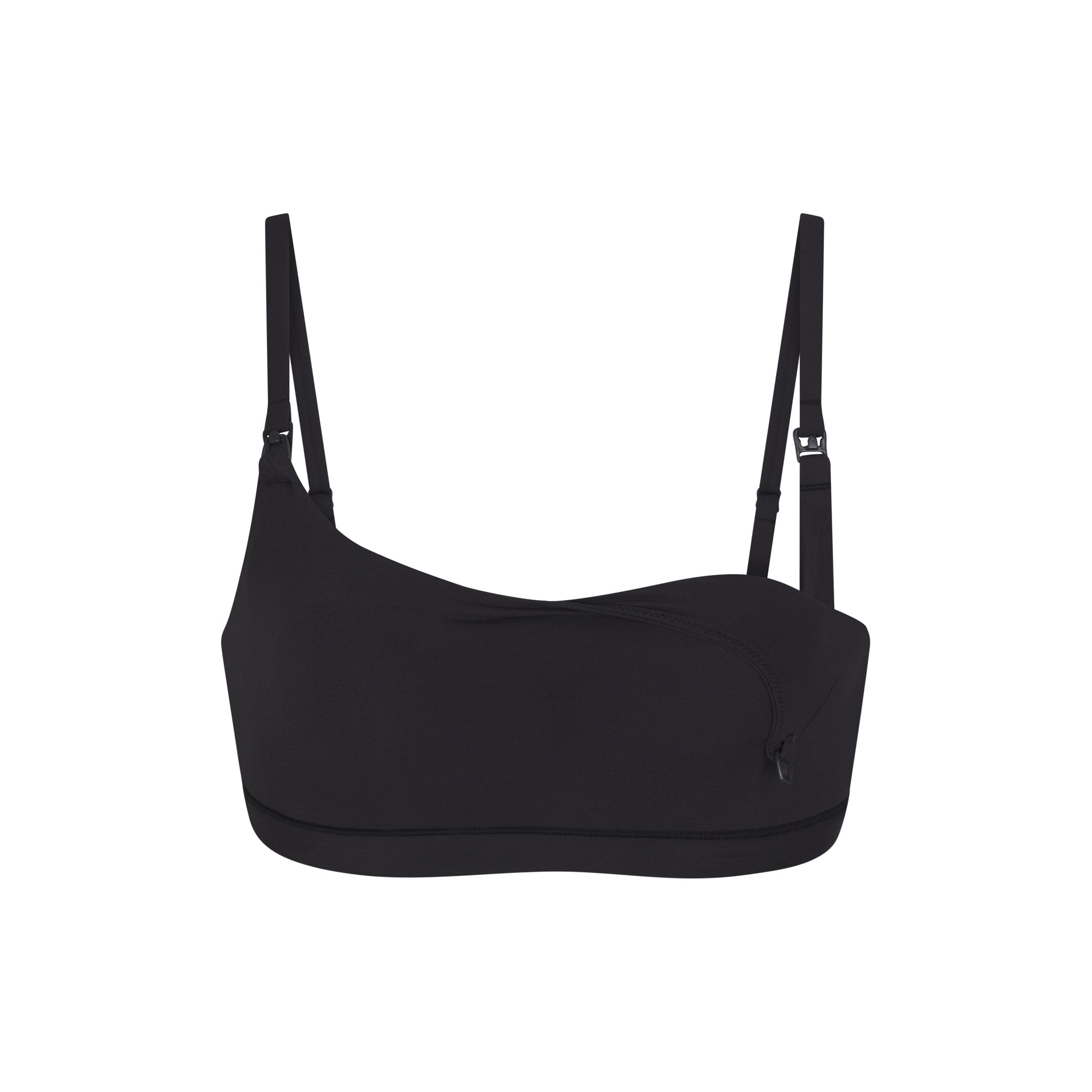 FITS EVERYBODY MATERNITY NURSING SCOOP BRALETTE | ONYX (MATERNITY BRALETTES) LAYS FLAT ON A WHITE BACKGROUND | FOCUS: 0.0, 1.0, 0.9
