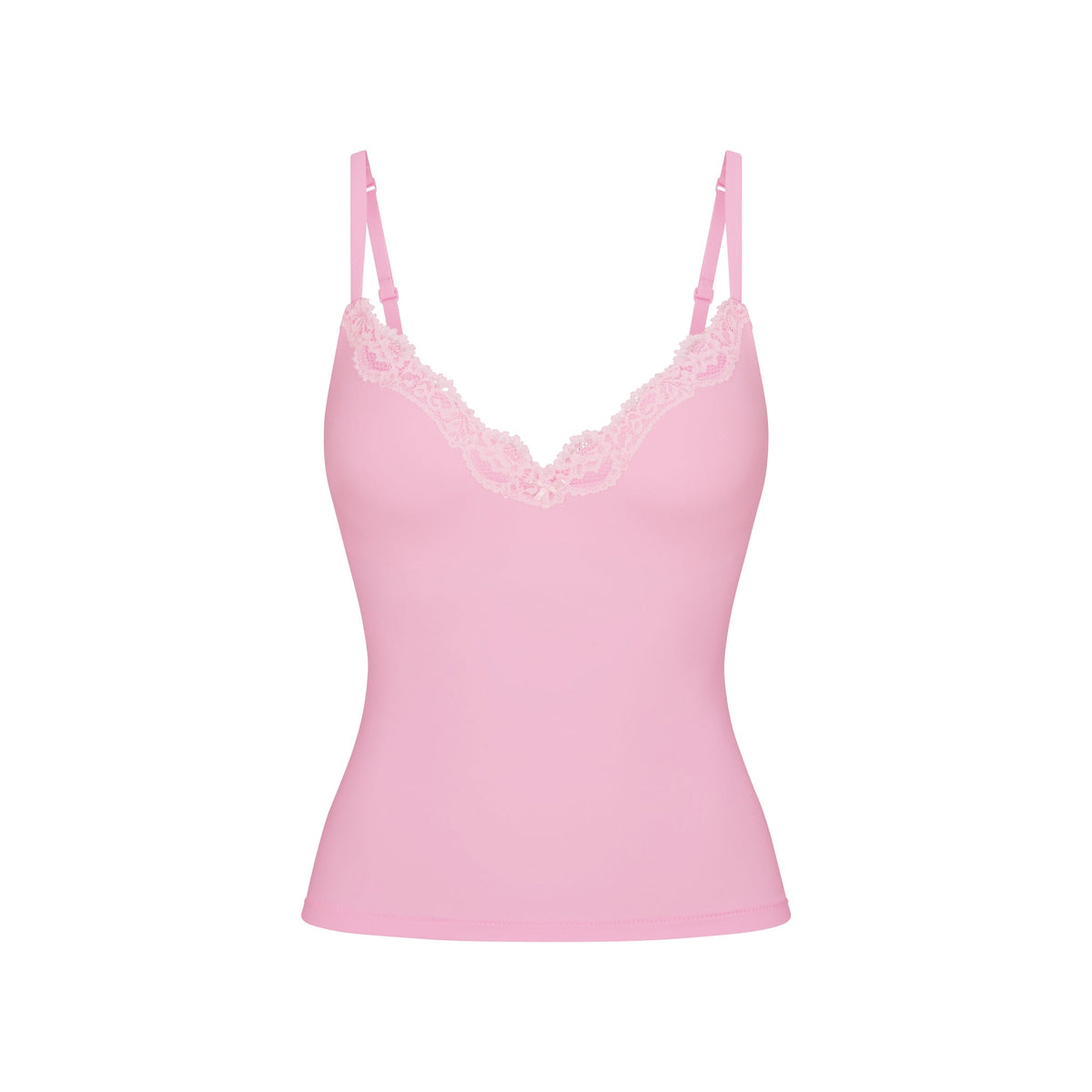 FITS EVERYBODY LACE PUSH-UP CAMI | BUBBLEGUM TONAL FLAT ON A WHITE BACKGROUND @ | FLT