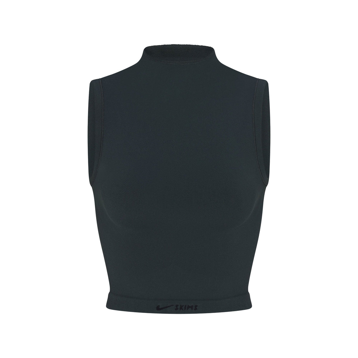 NikeSKIMS VINTAGE SEAMLESS MOCK NECK BRA TOP | DARK TEAL FLAT ON A WHITE BACKGROUND | FLT